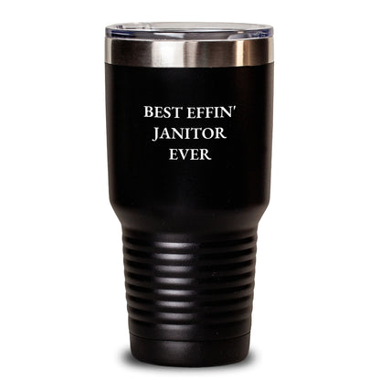 Funny Janitor Gifts from Friends Unique Birthday Tumblers Best 'Effin' Janitor Ever - Main