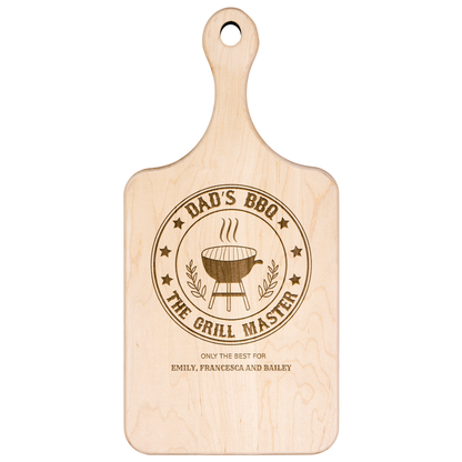 🔥 Personalized Hardwood Paddle Cutting Board — Grill Master Edition 🔥