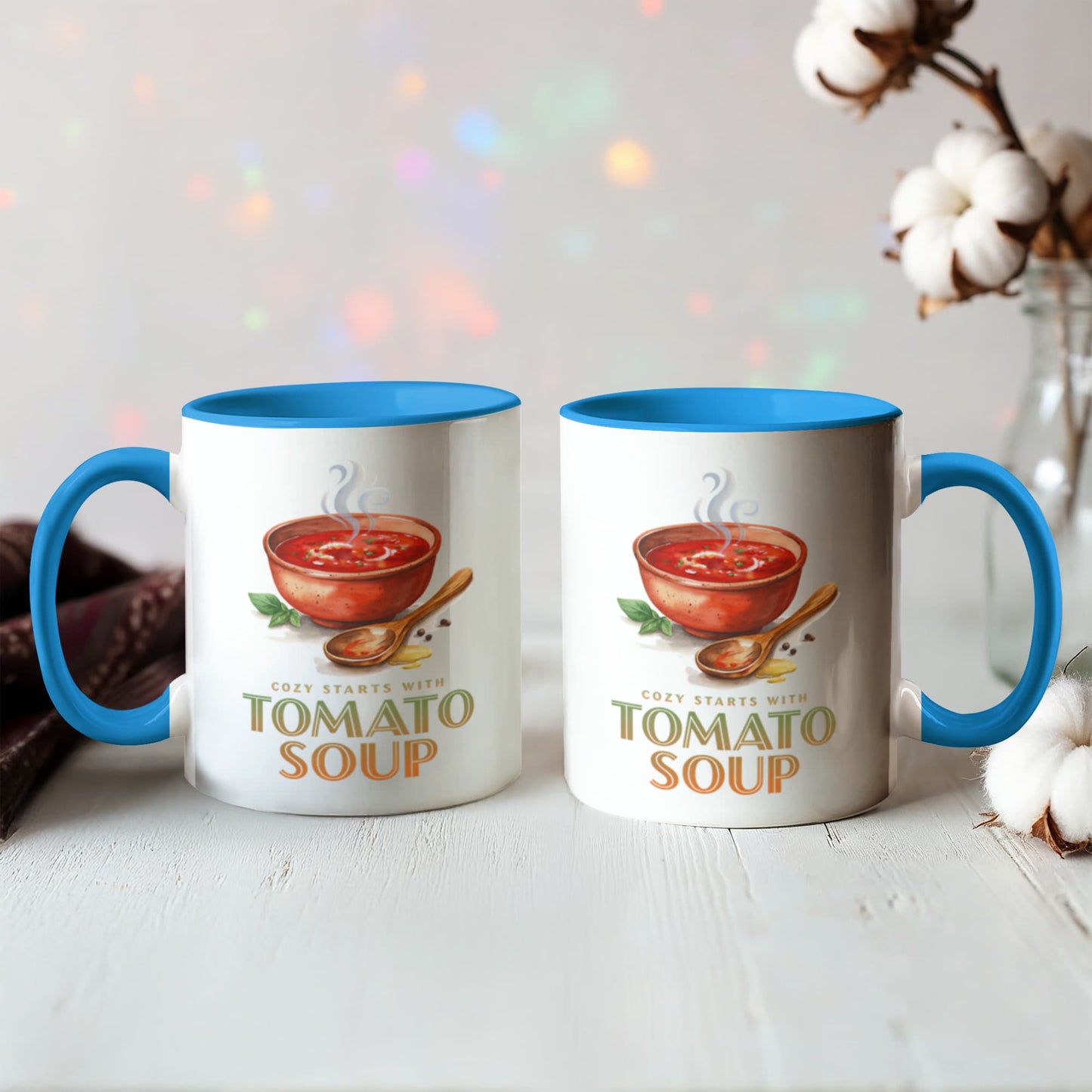 I'm Always in the Mood for Tomato Soup Color Accent Ceramic Mug | Autumn Coffee Mug