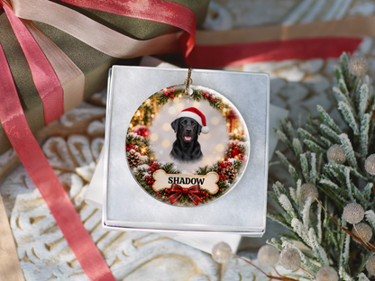 Personalized Labrador Retriever Christmas Ornament – Custom Portrait from Your Dog’s Photo & Name