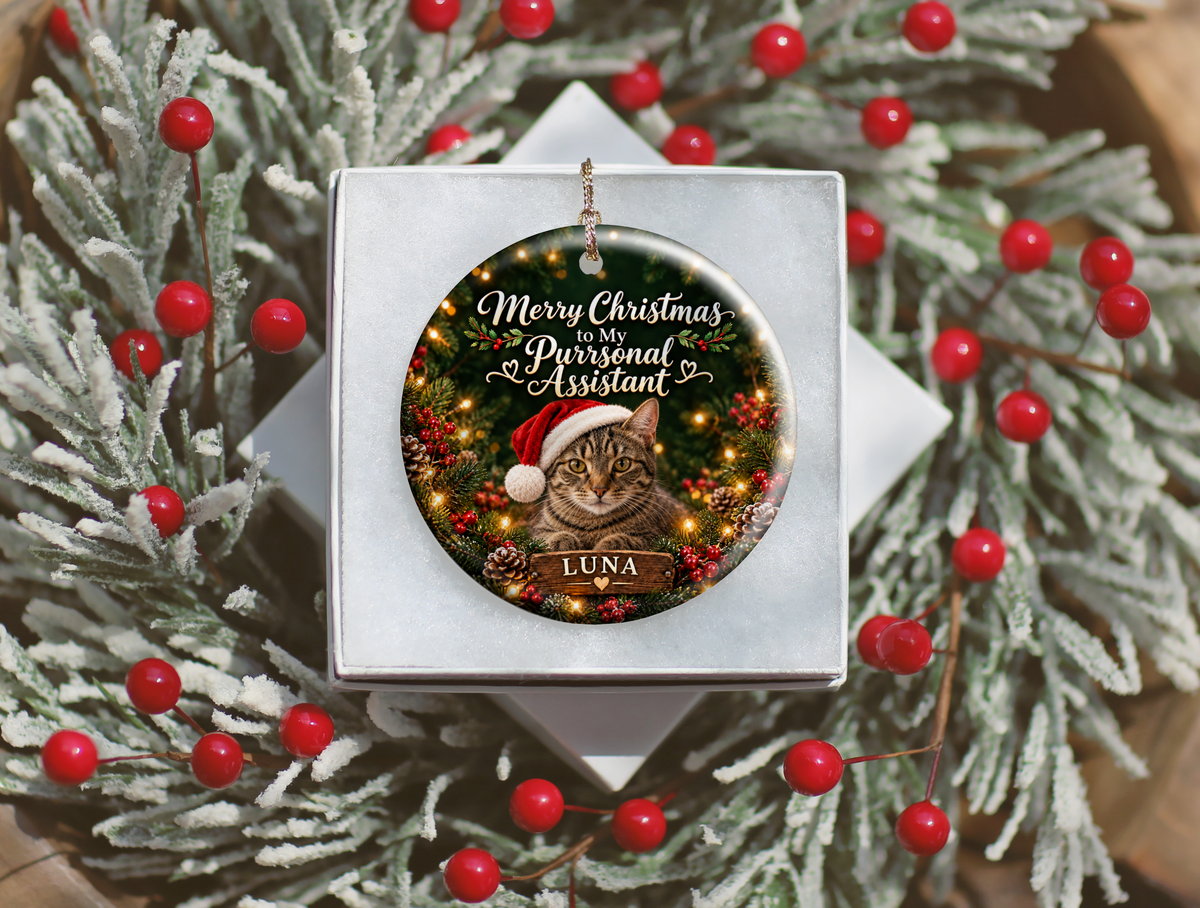 Personalized Cat Christmas Ornament – My Purrsonal Assistant