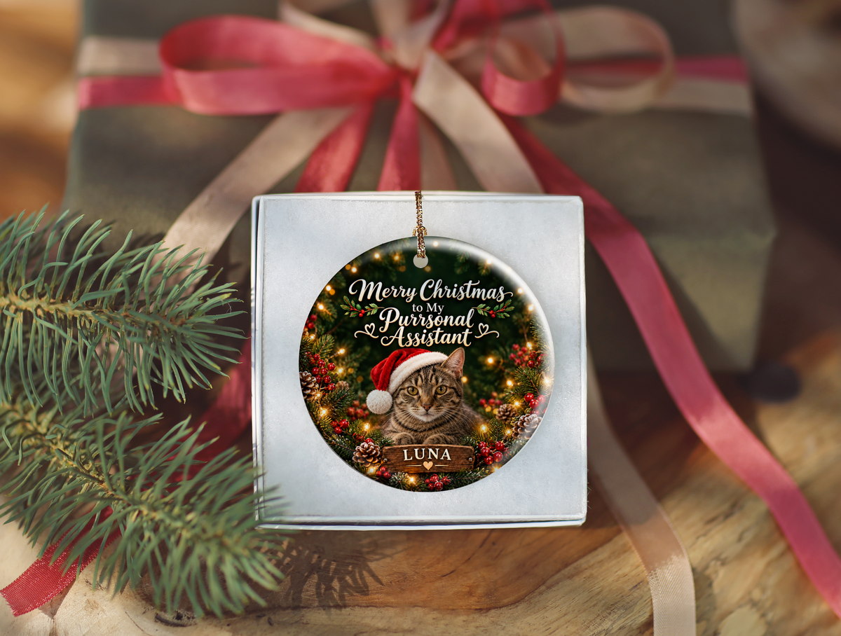 Personalized Cat Christmas Ornament – My Purrsonal Assistant