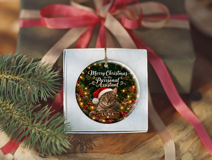 Personalized Cat Christmas Ornament – My Purrsonal Assistant