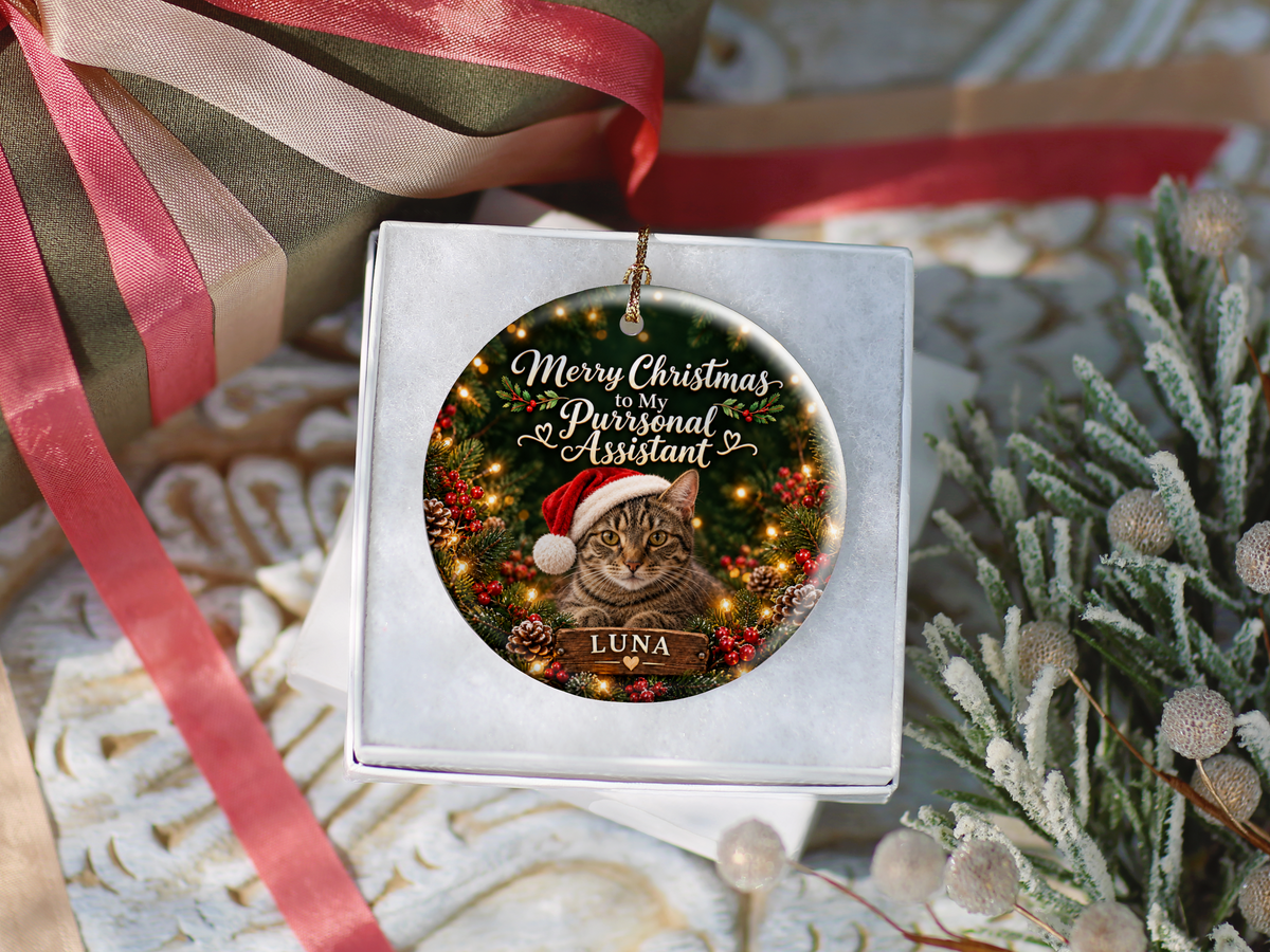 Personalized Cat Christmas Ornament – My Purrsonal Assistant