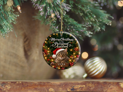 Personalized Cat Christmas Ornament – My Purrsonal Assistant