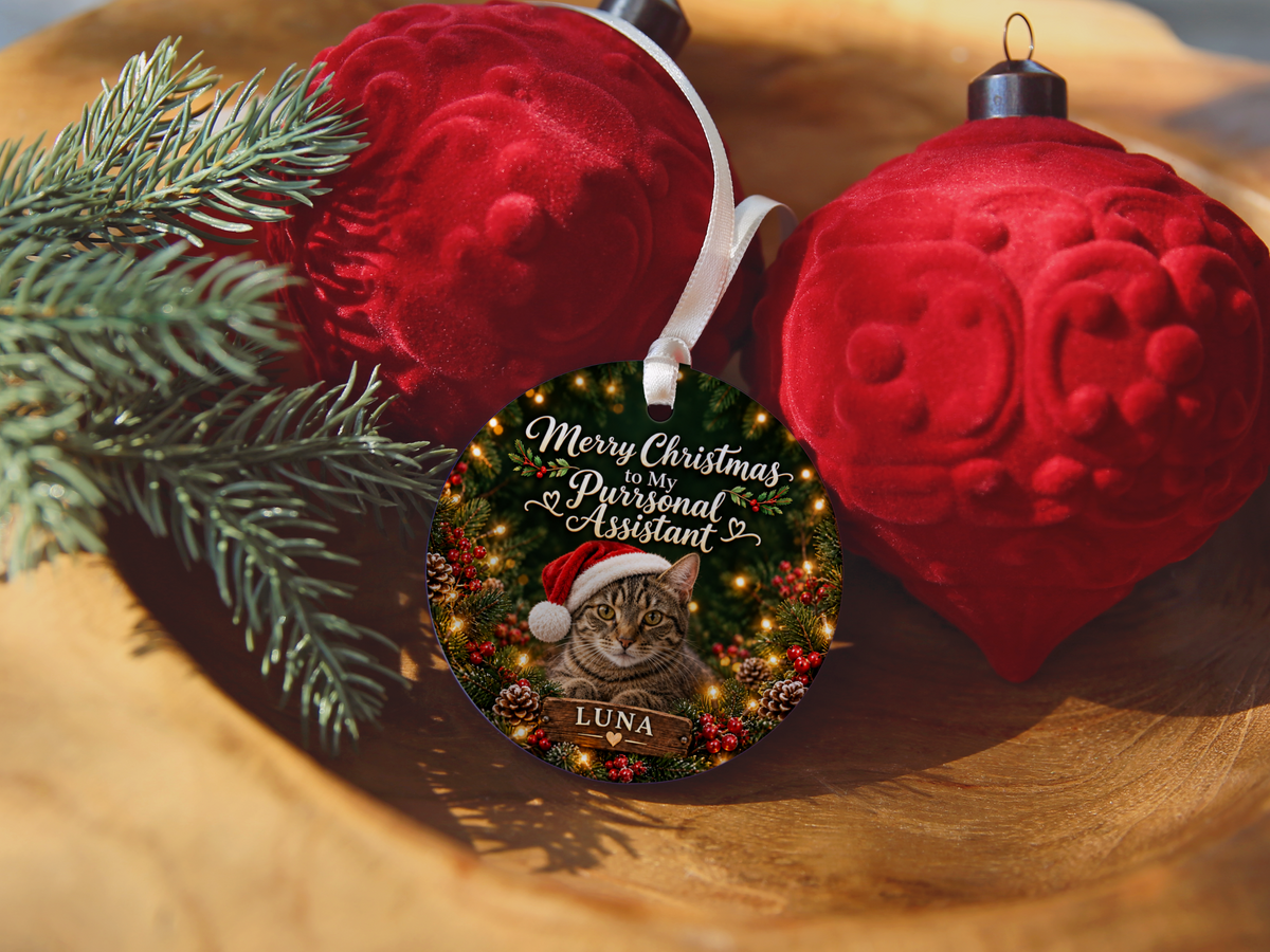 Personalized Cat Christmas Ornament – My Purrsonal Assistant