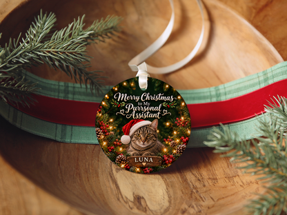 Personalized Cat Christmas Ornament – My Purrsonal Assistant