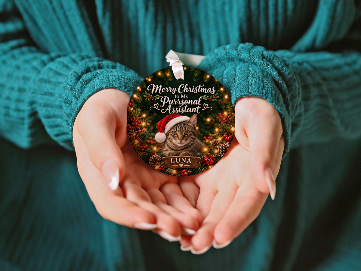 Personalized Cat Christmas Ornament – My Purrsonal Assistant