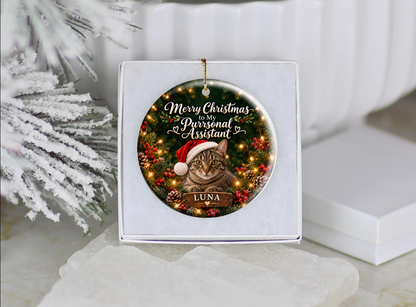 Personalized Cat Christmas Ornament – My Purrsonal Assistant