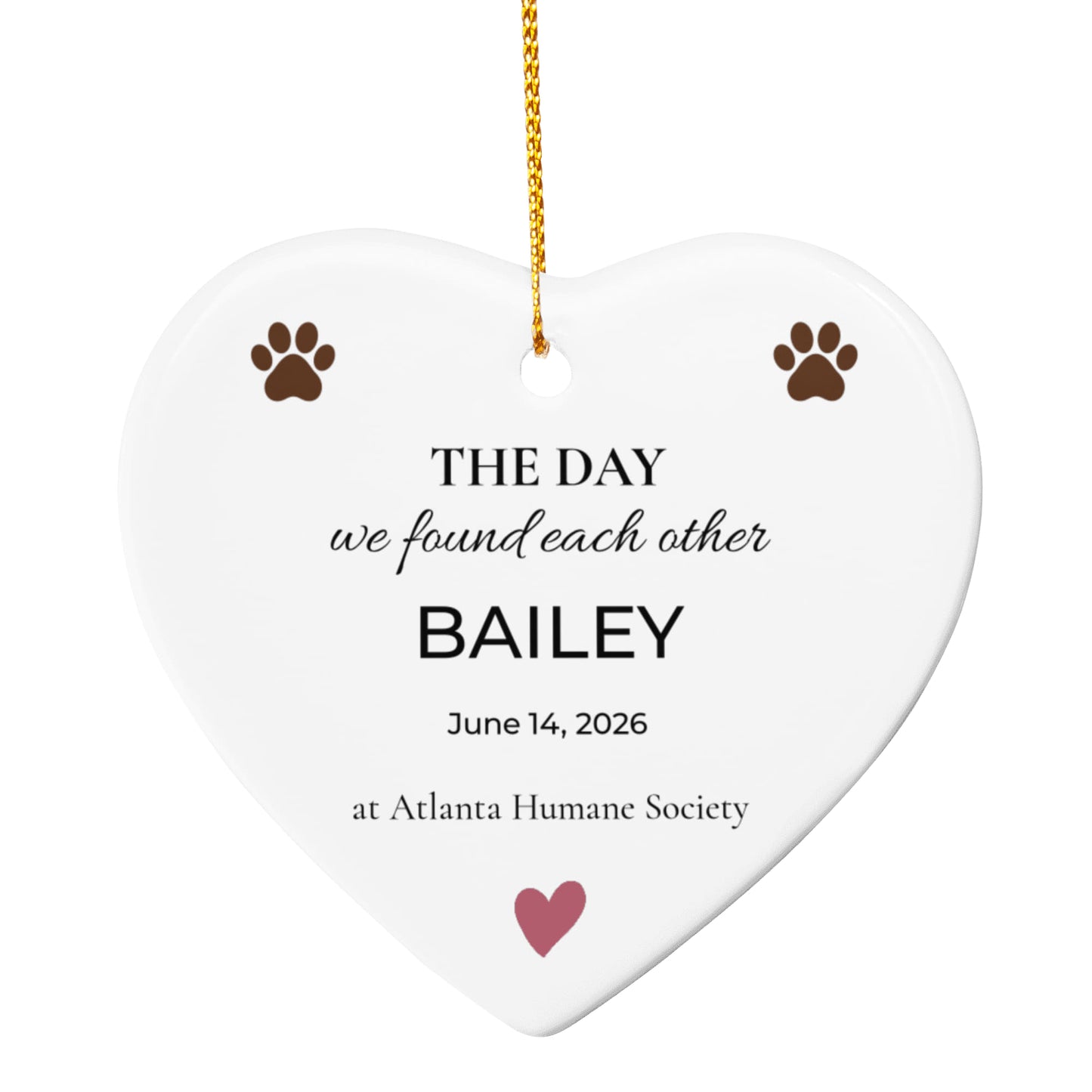GO-001 | The Day We Found Each Other – Personalized Gotcha Day Dog Ornament