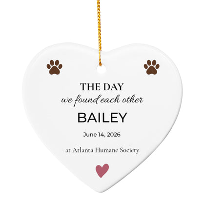 The Day We Found Each Other – Personalized Gotcha Day Dog Ornament