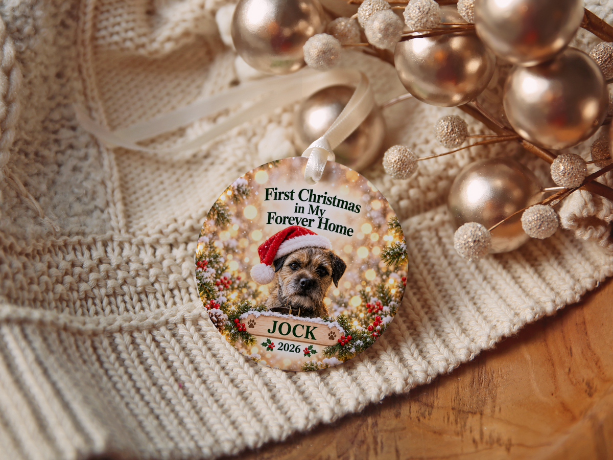 First Christmas in My Forever Home – Personalized Pet Adoption Ornament