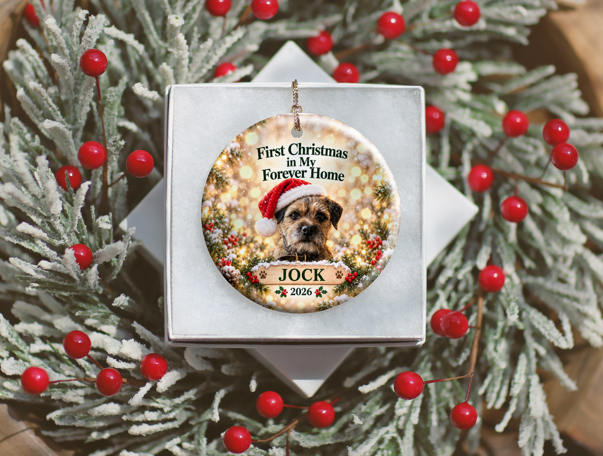 First Christmas in My Forever Home – Personalized Pet Adoption Ornament