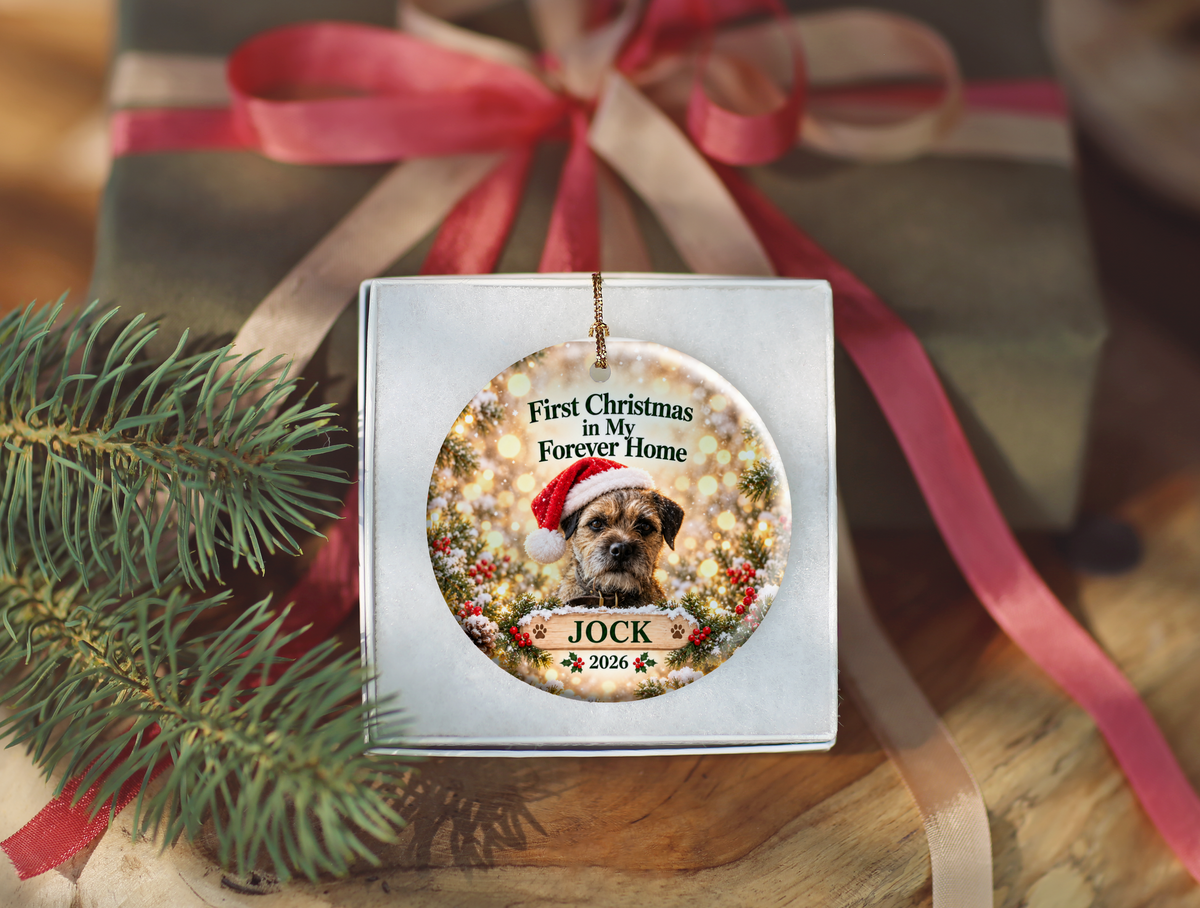 First Christmas in My Forever Home – Personalized Pet Adoption Ornament