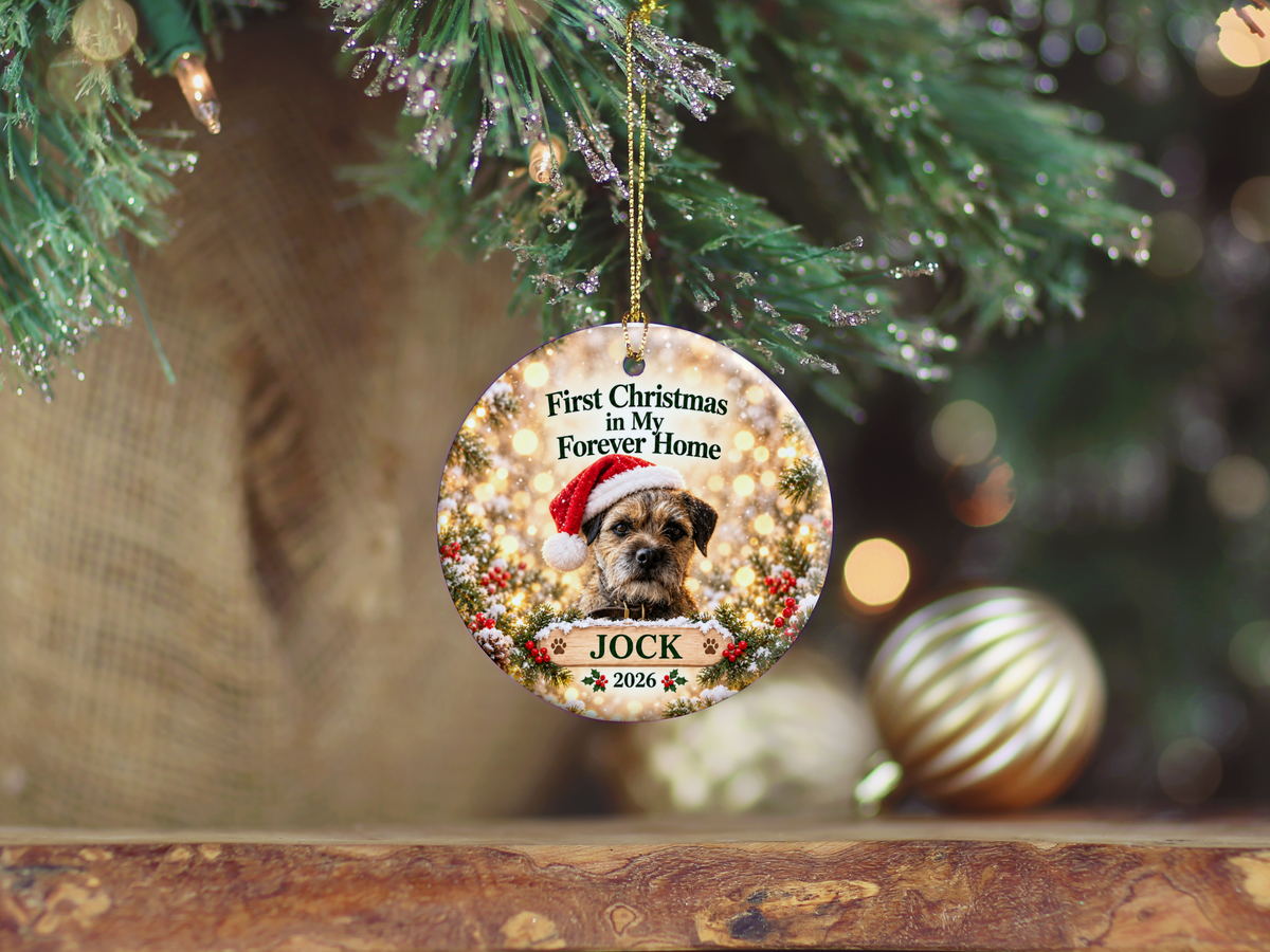 First Christmas in My Forever Home – Personalized Pet Adoption Ornament