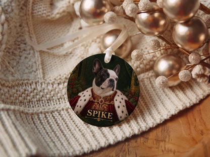 Personalized Royal Dog Portrait Christmas Ornament