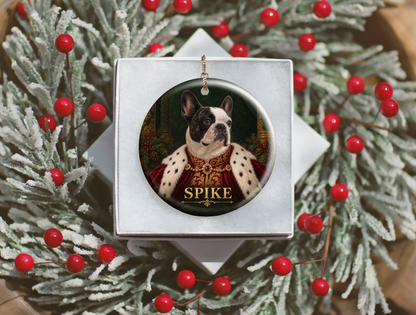 Personalized Royal Dog Portrait Christmas Ornament