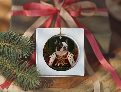 Personalized Royal Dog Portrait Christmas Ornament