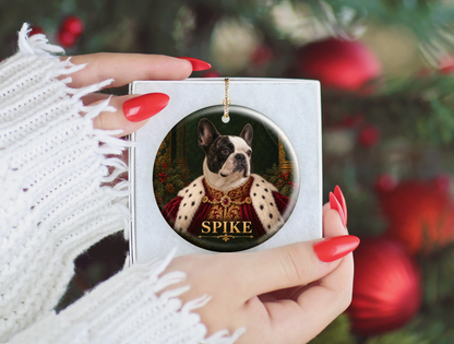 Personalized Royal Dog Portrait Christmas Ornament