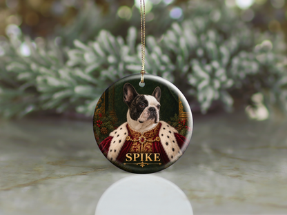 Personalized Royal Dog Portrait Christmas Ornament