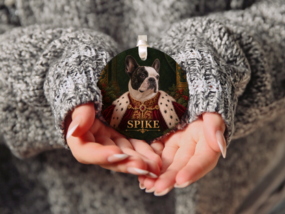 Personalized Royal Dog Portrait Christmas Ornament