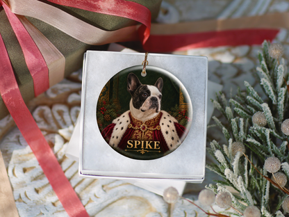 Personalized Royal Dog Portrait Christmas Ornament