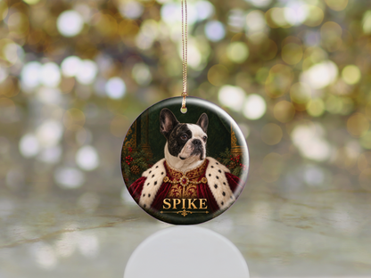 Personalized Royal Dog Portrait Christmas Ornament