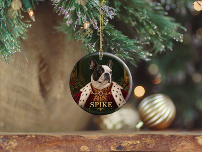 Personalized Royal Dog Portrait Christmas Ornament