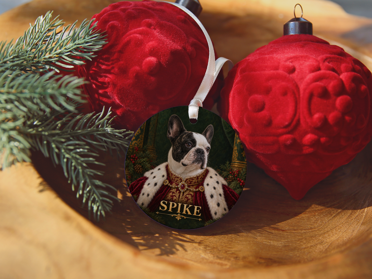 Personalized Royal Dog Portrait Christmas Ornament
