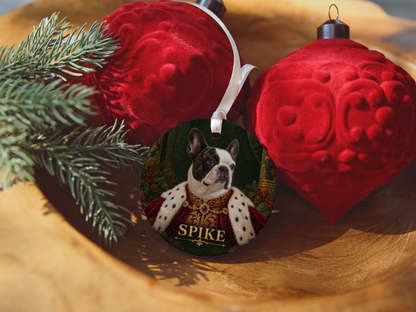 Personalized Royal Dog Portrait Christmas Ornament