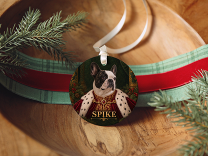 Personalized Royal Dog Portrait Christmas Ornament