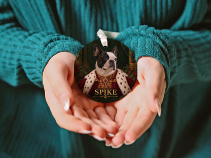 Personalized Royal Dog Portrait Christmas Ornament