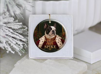 Personalized Royal Dog Portrait Christmas Ornament