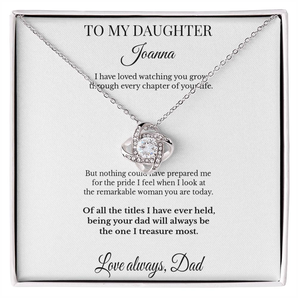 LK26DD04 Personalized To My Daughter Necklace From Dad – My Greatest Pride Love Knot Gift