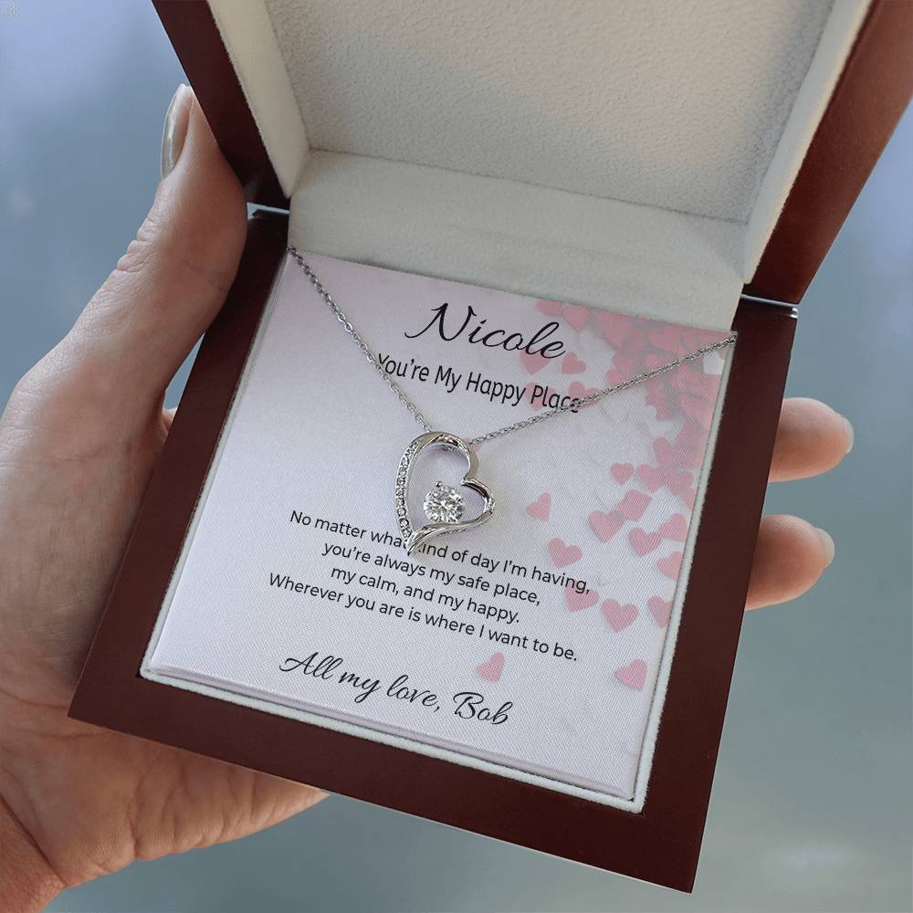 Happy Place Forever Love Necklace – Romantic Heart Jewelry Gift for Her
