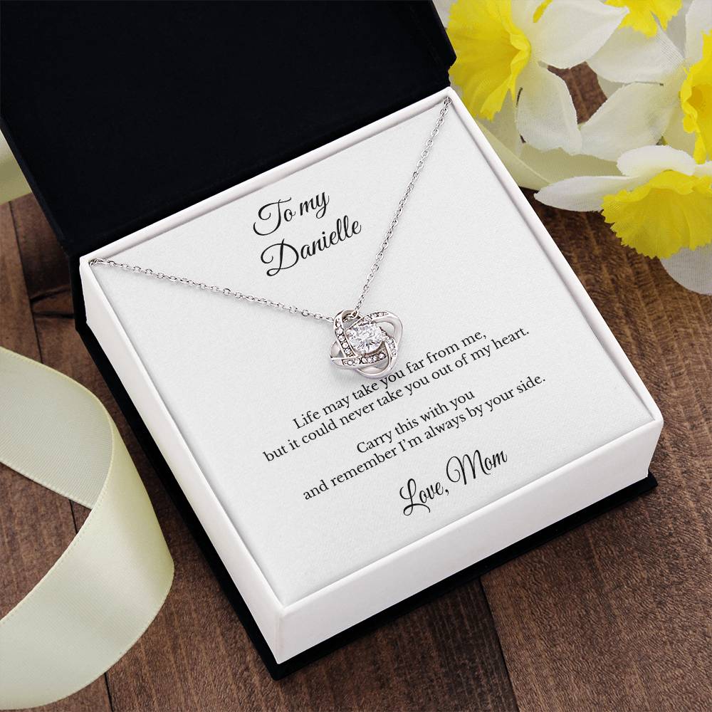 To My Daughter Personalized Love Knot Necklace – Always By Your Side