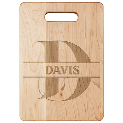Personalized Monogram Maple Cutting Board – Custom Name & Letter – Handcrafted in the USA