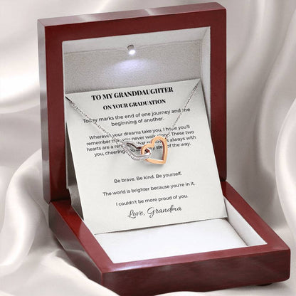 My Heart Goes With You Graduation Necklace for Granddaughter | Gift From Grandma