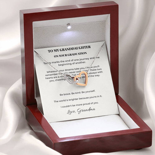 My Heart Goes With You Graduation Necklace for Granddaughter | Gift From Grandma