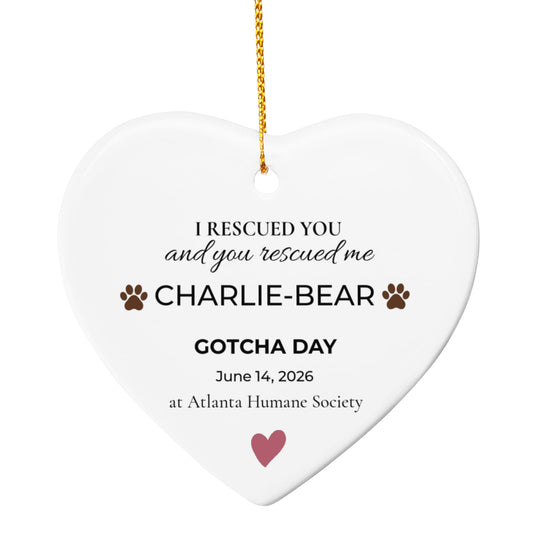I Rescued You and You Rescued Me – Personalized Gotcha Day Ornament