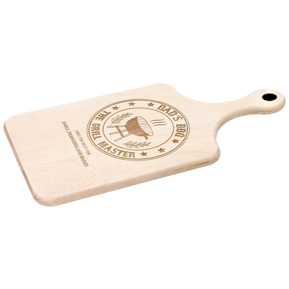 🔥 Personalized Hardwood Paddle Cutting Board — Grill Master Edition 🔥