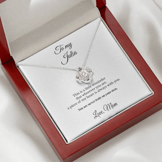To My Daughter Personalized Love Knot Necklace – A Piece of My Heart Is Always With You
