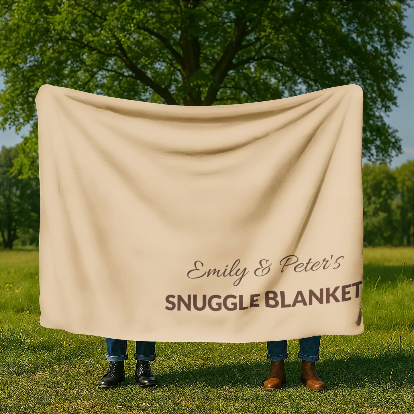 Personalized Sherpa Fleece Blanket – Cozy Couple Gift, Ultra-Soft Snuggle Blanket for Autumn & Winter Nights, Custom Name Design