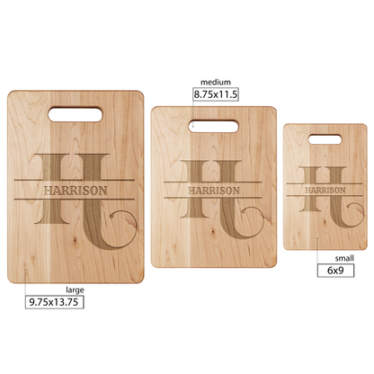 Personalized Monogram Maple Cutting Board – Custom Name & Letter – Handcrafted in the USA