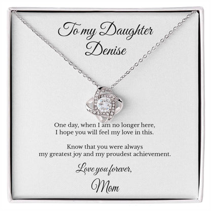 To My Daughter Personalized Love Knot Necklace – A Love That Lasts Forever
