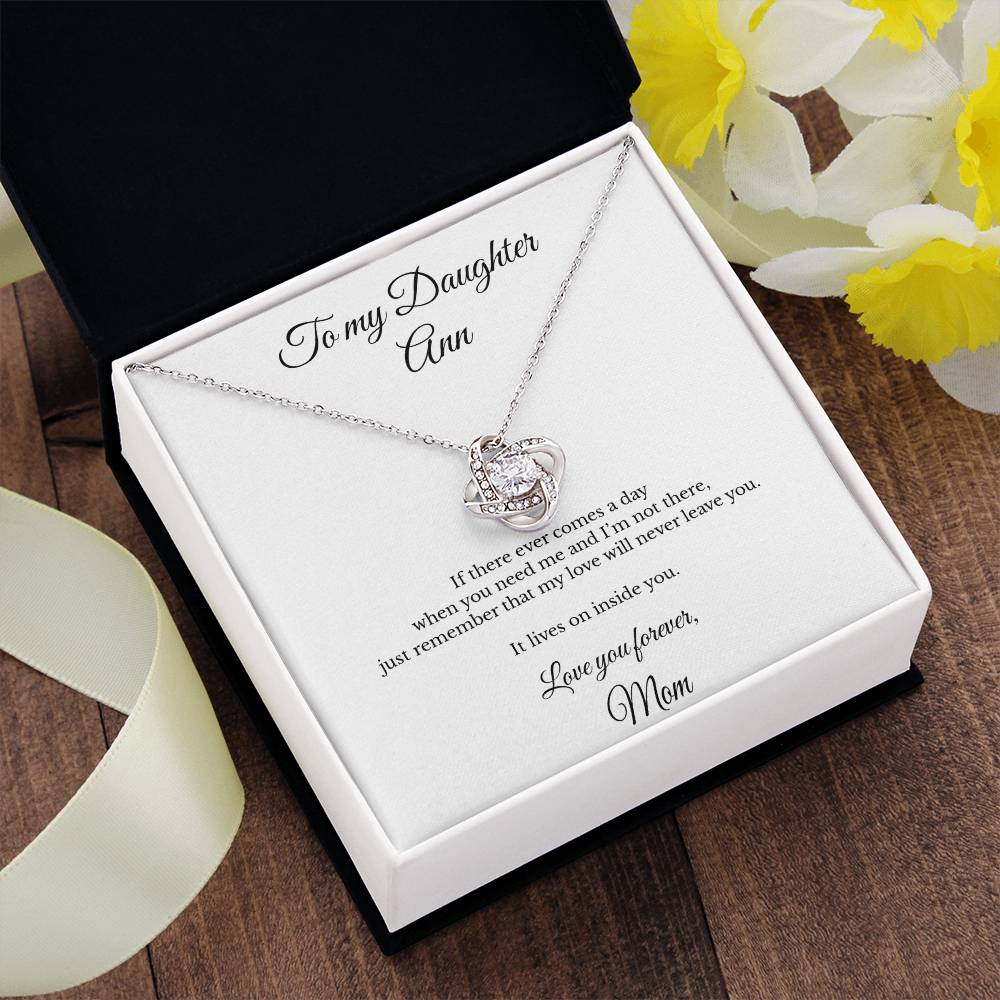 To My Daughter Personalized Love Knot Necklace – A Love That Lasts Forever