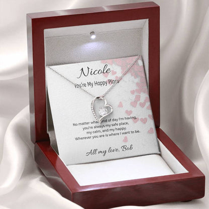 Happy Place Forever Love Necklace – Romantic Heart Jewelry Gift for Her