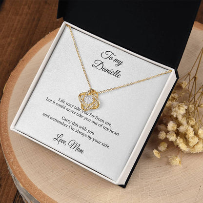 To My Daughter Personalized Love Knot Necklace – Always By Your Side
