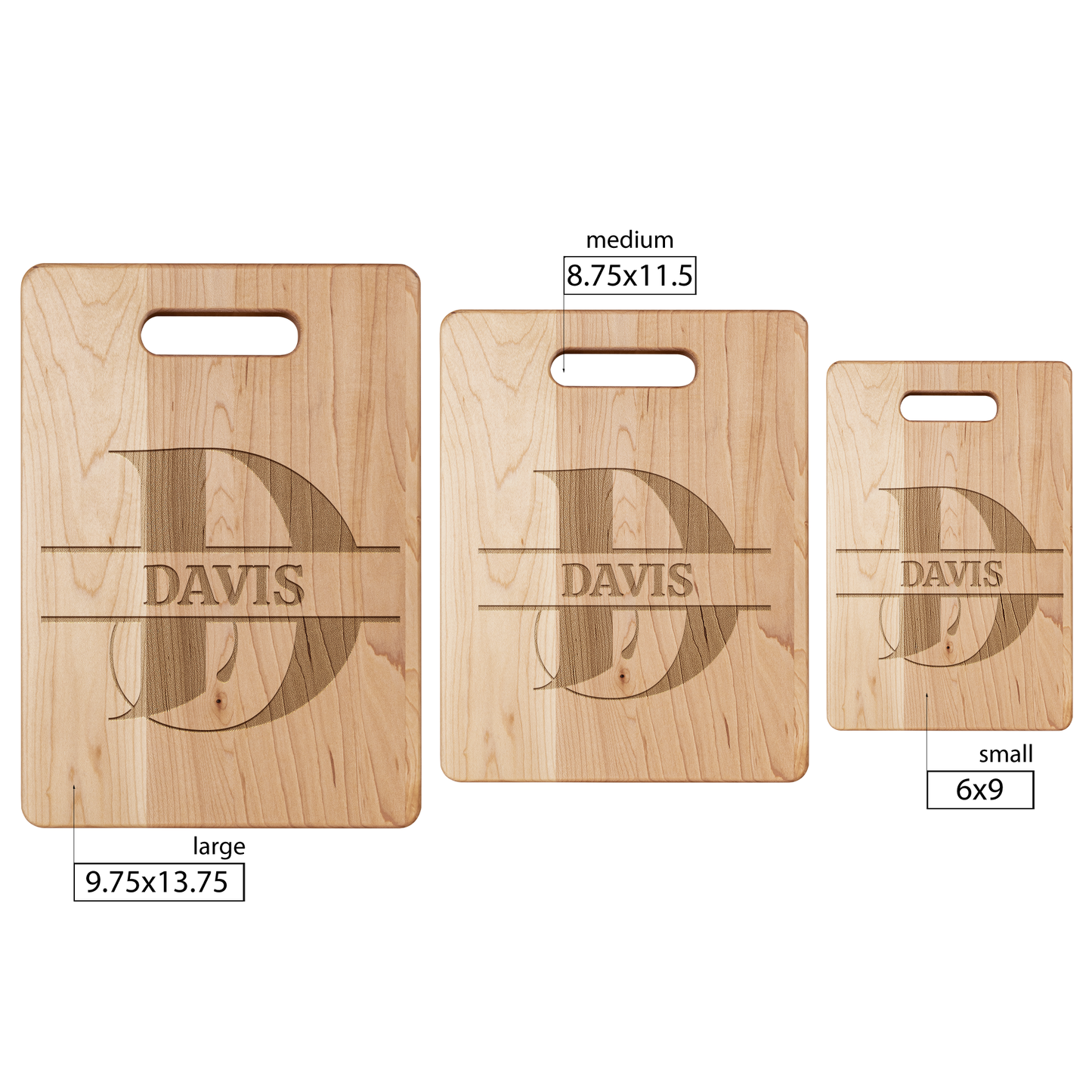 Personalized Monogram Maple Cutting Board – Custom Name & Letter – Handcrafted in the USA