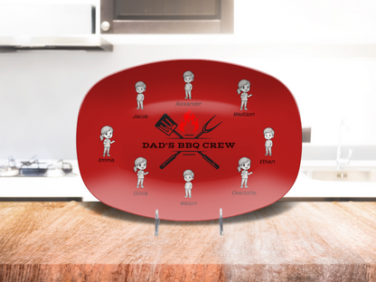 "Dad's BBQ Crew" Personalized Platter – Red Hot & Ready to Serve